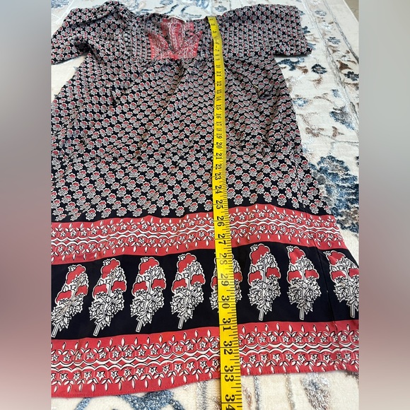 Ulla Johnson Mini Dress Black/Red Printed Silk Size 2 - Picture 9 of 16